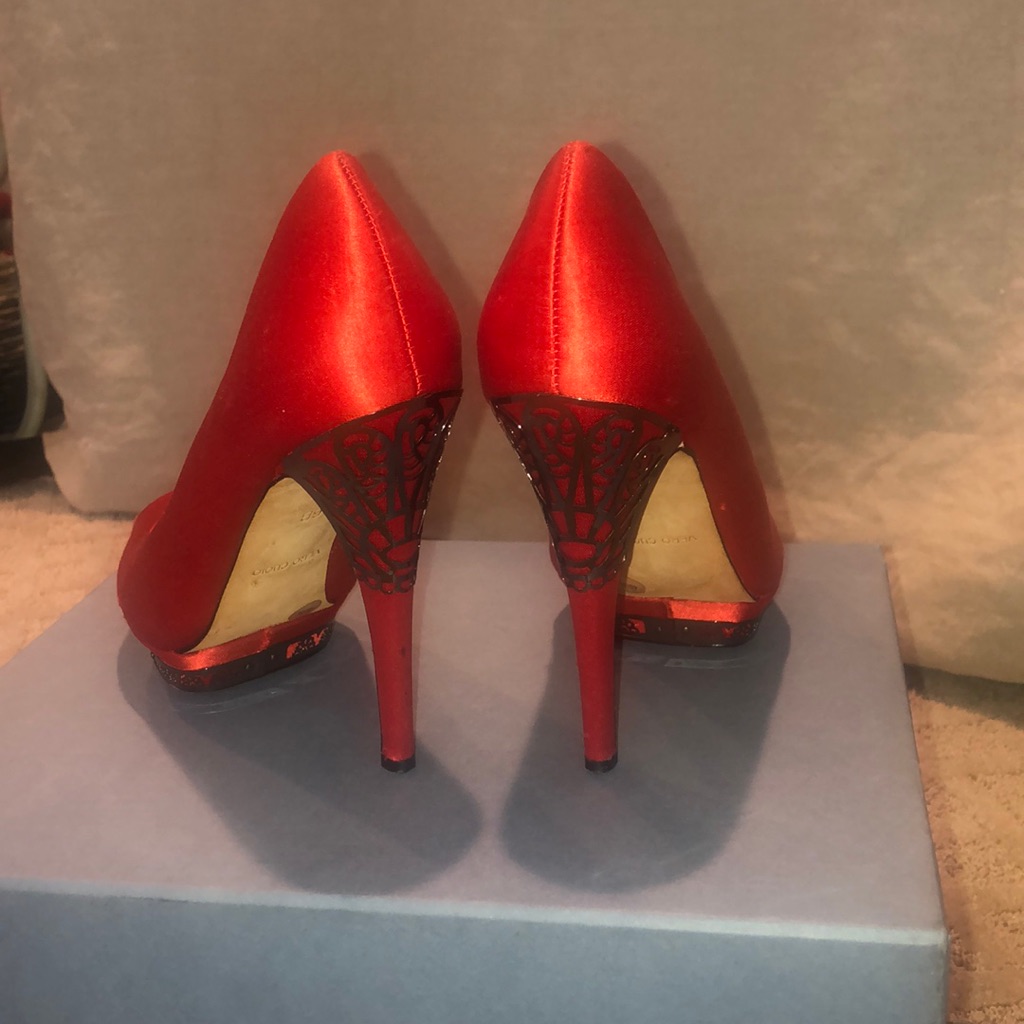 Bcbgmaxazria Red Peep Toe Heels